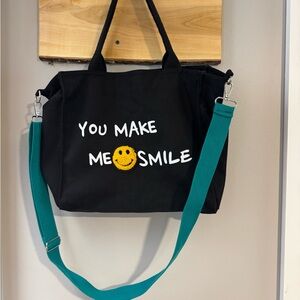 Viral Tote Bag from Hoodies for Heroes with Teal Strap - EUC